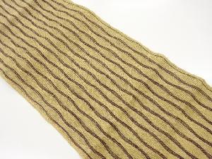 紗紬よろけ縞模様織出し名古屋帯